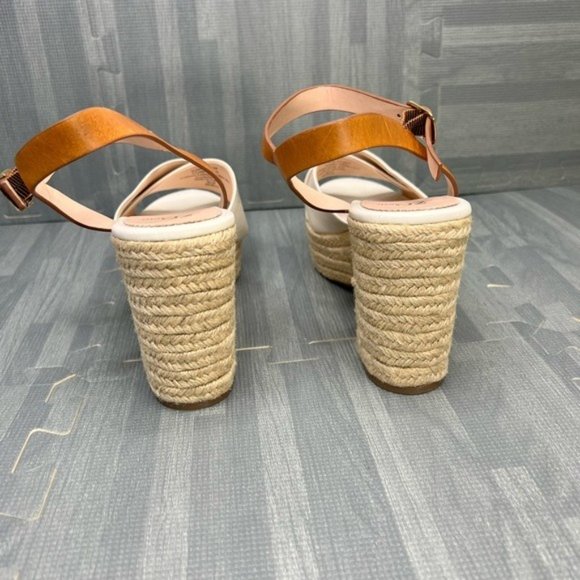 J. Crew Espadrille Platform Sandals Two-Tone Leather Women Size 9.5 - Picture 5 of 8